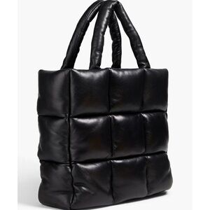 Stand Studio Black Quilted Assante Puff Travel Bag Tote Black New